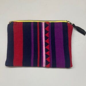 Mercado Global handwoven Colorful Striped Clutch with zipper closure 8”x 5.5”